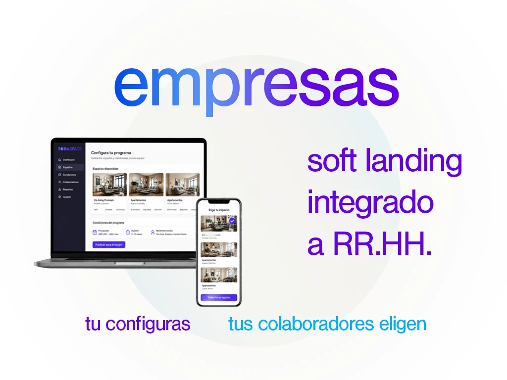 Panel de soft landing de SODASPACE para áreas de RR.HH.: tú configuras, tus colaboradores eligen.